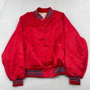 VINTAGE King Louie Champion Chevrolet Red Full zip Bomber Jacket Made USA SZ L